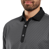 2025 FootJoy Men's Checker Print Jacquard Polo - Black/White
