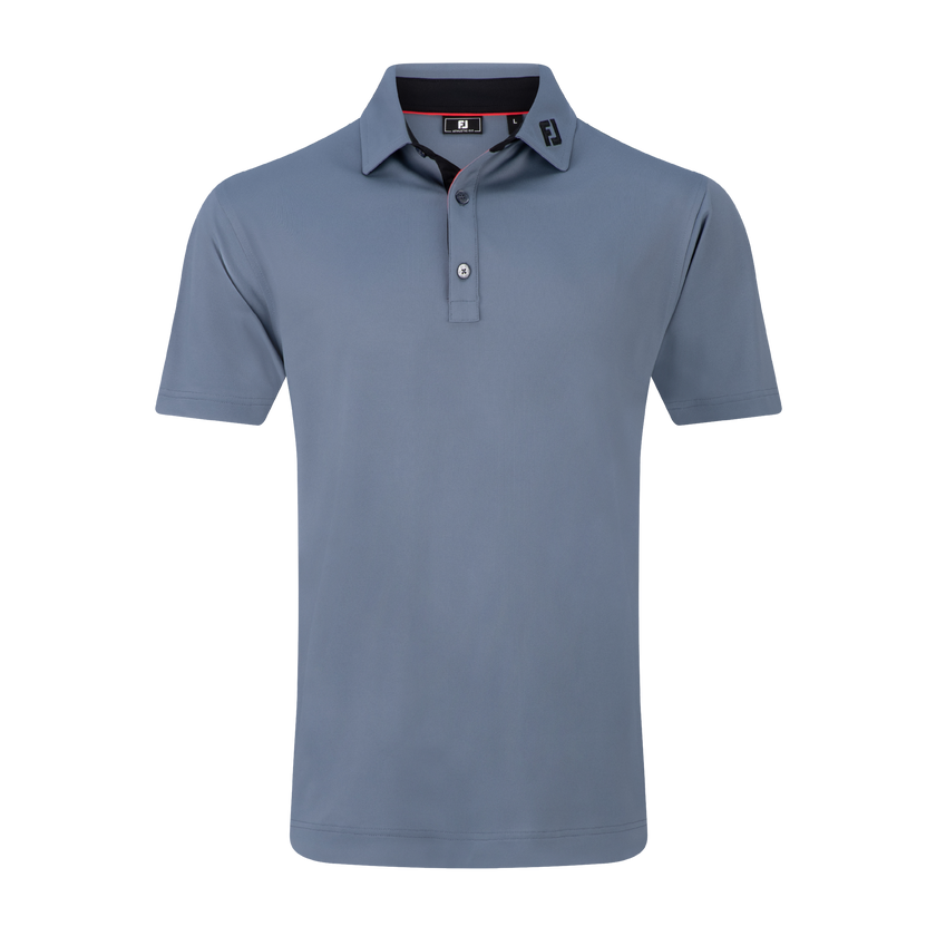 2025 FootJoy Men's Pique Polo with Trim - Flint/Black