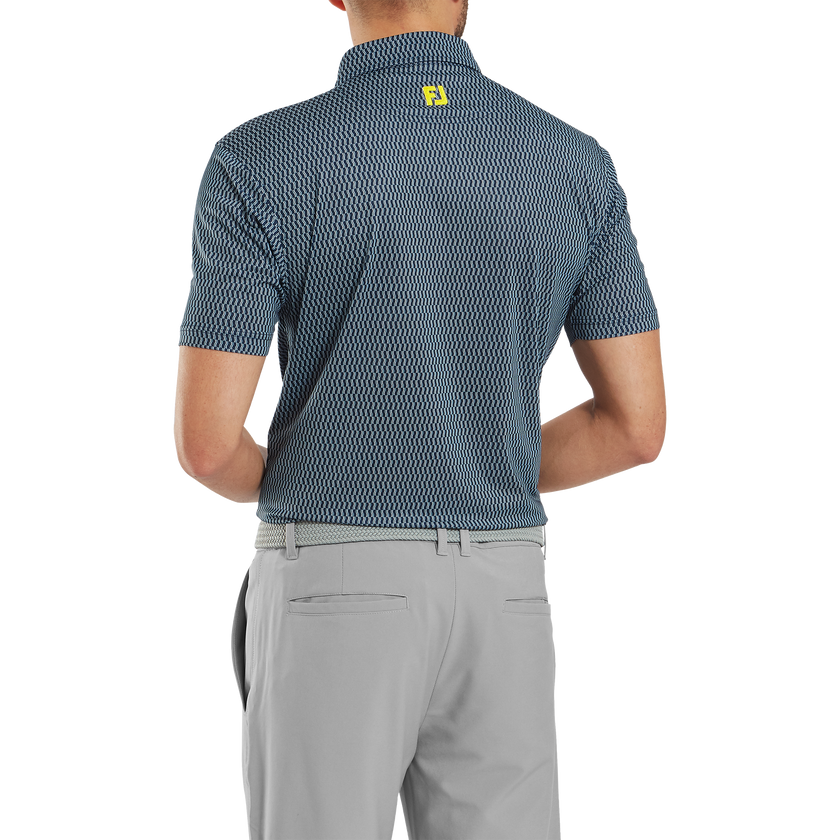 2025 FootJoy Wiggle Print Lisle Polo - Navy/Grey/White