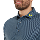 2025 FootJoy Wiggle Print Lisle Polo - Navy/Grey/White