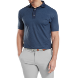 2025 FootJoy Men's Etched Texture Print Lisle Polo - Navy