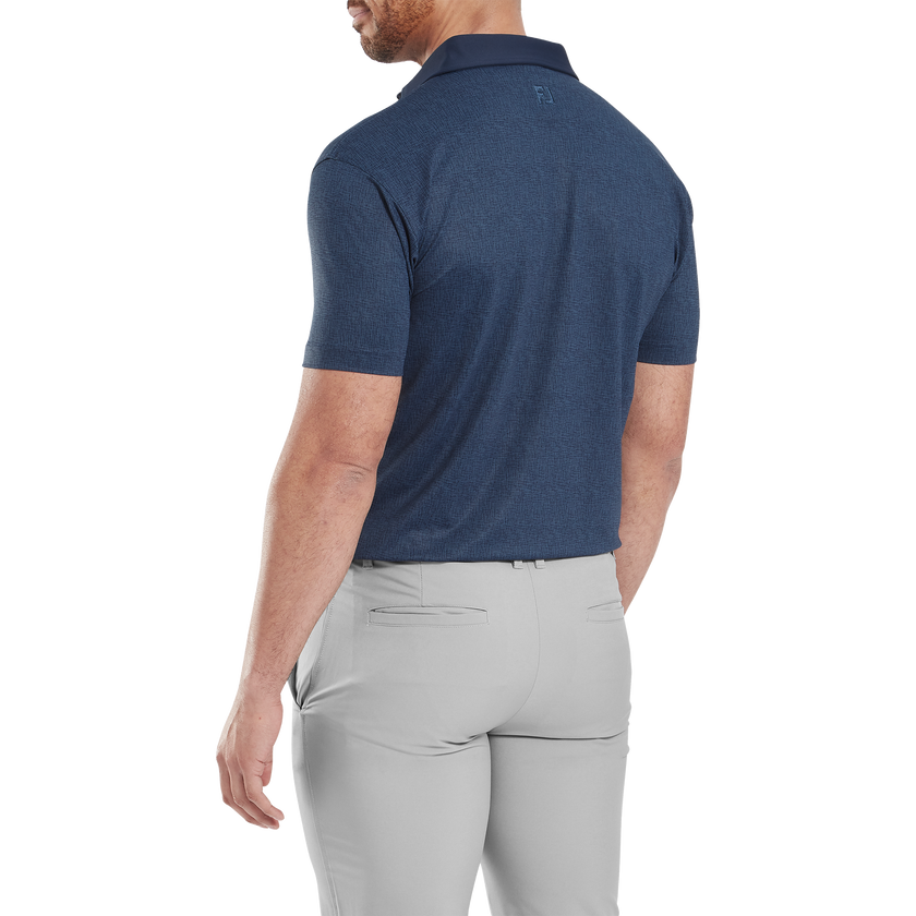 2025 FootJoy Men's Etched Texture Print Lisle Polo - Navy