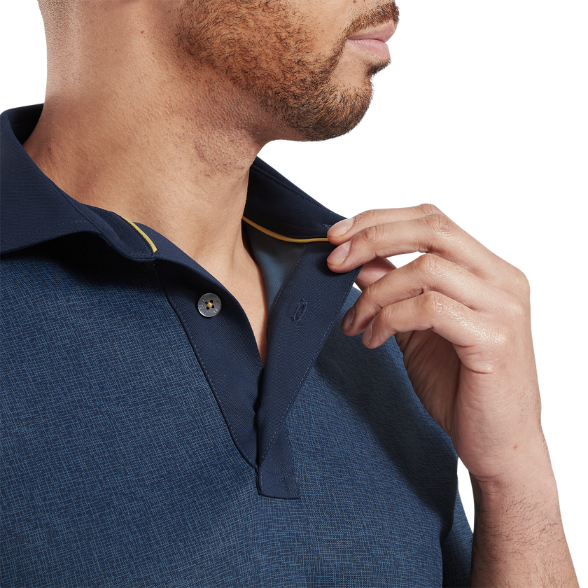 2025 FootJoy Men's Etched Texture Print Lisle Polo - Navy