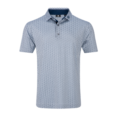 2025 FootJoy Men's Citrus Print Lisle Polo - White/Navy