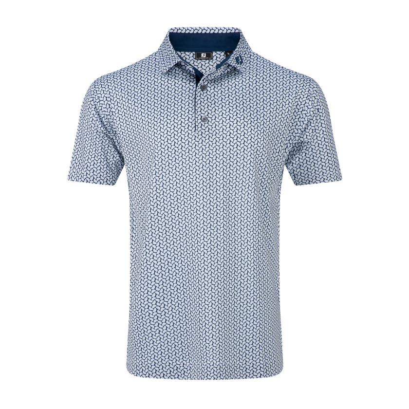 2025 FootJoy Men's Citrus Print Lisle Polo - White/Navy