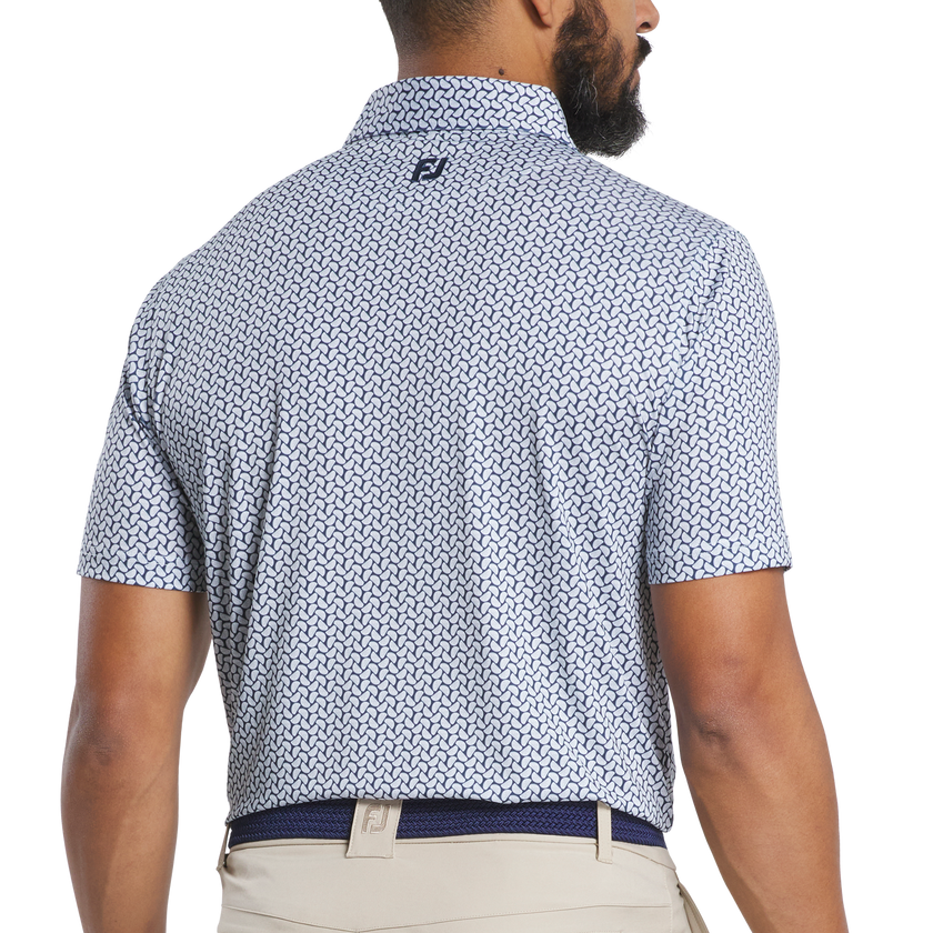 2025 FootJoy Men's Citrus Print Lisle Polo - White/Navy