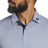 2025 FootJoy Men's Citrus Print Lisle Polo - White/Navy