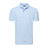 FootJoy Men's Speckle Print Pique Polo - Blue Jay/White
