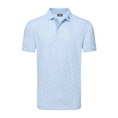FootJoy Men's Speckle Print Pique Polo - Blue Jay/White