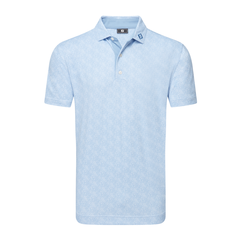 FootJoy Men's Speckle Print Pique Polo - Blue Jay/White