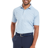 FootJoy Men's Speckle Print Pique Polo - Blue Jay/White