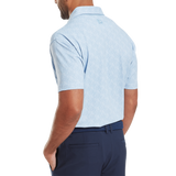 FootJoy Men's Speckle Print Pique Polo - Blue Jay/White