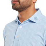 FootJoy Men's Speckle Print Pique Polo - Blue Jay/White