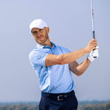 FootJoy Men's Speckle Print Pique Polo - Blue Jay/White