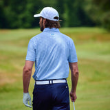 FootJoy Men's Speckle Print Pique Polo - Blue Jay/White