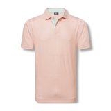 FootJoy Men's Citrus Print Lisle Polo - Orange/Pistachio