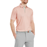 FootJoy Men's Citrus Print Lisle Polo - Orange/Pistachio