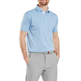 FootJoy Men's Heather Lisle w Trim Polo - Blue Jay