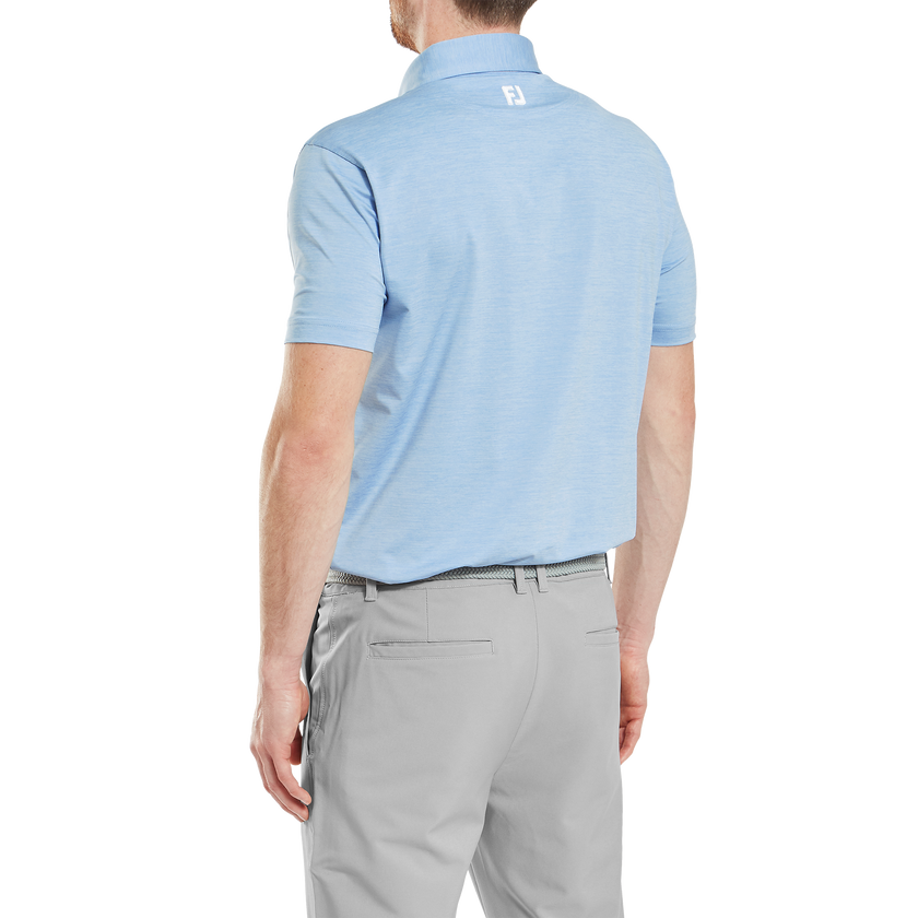 FootJoy Men's Heather Lisle w Trim Polo - Blue Jay