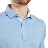 FootJoy Men's Heather Lisle w Trim Polo - Blue Jay