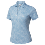 FootJoy Womens Speckle Lisle Polo - Blue Jay/White
