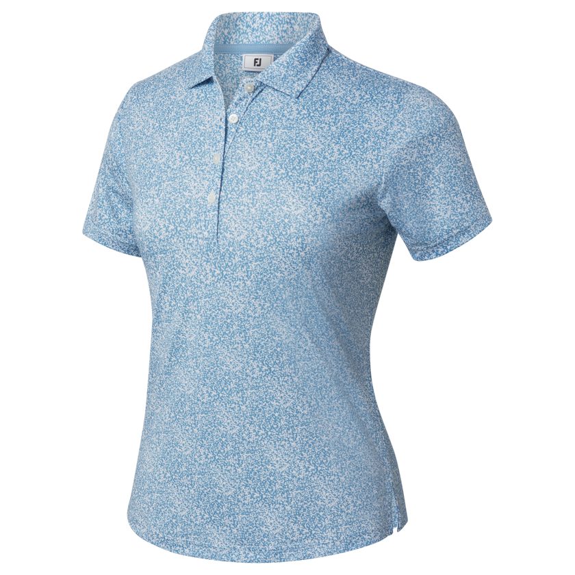 FootJoy Womens Speckle Lisle Polo - Blue Jay/White