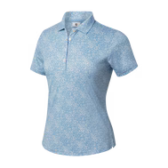 FootJoy Womens Speckle Lisle Polo - Blue Jay/White