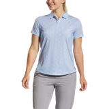 FootJoy Womens Speckle Lisle Polo - Blue Jay/White