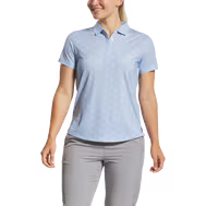 FootJoy Womens Speckle Lisle Polo - Blue Jay/White