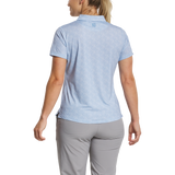 FootJoy Womens Speckle Lisle Polo - Blue Jay/White