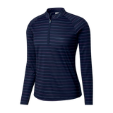 2025 FootJoy Women's 1/4 Zip Long Sleeve Sun Protection Shirt - Navy Stripe
