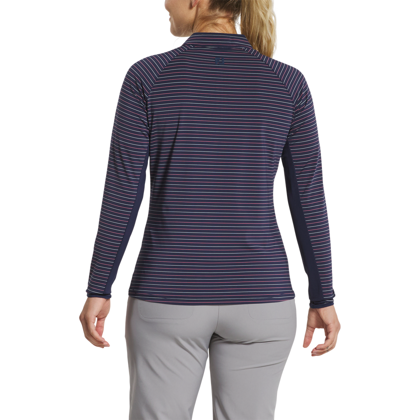 2025 FootJoy Women's 1/4 Zip Long Sleeve Sun Protection Shirt - Navy Stripe