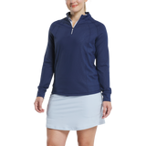 2025 FootJoy Women's Embossed 1/4 Zip - Navy