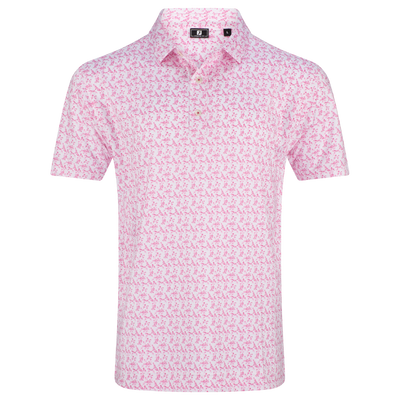 FootJoy Men's Vintage Lisle Polo - White/Magenta