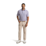 FootJoy Men's Nautical Flag Print Lisle Polo - Pink Pop/Vivid Violet/White