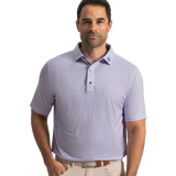 FootJoy Men's Nautical Flag Print Lisle Polo - Pink Pop/Vivid Violet/White