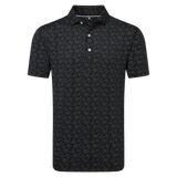 FootJoy Men's Wingtip Floral Lisle Polo - Black/White