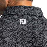 FootJoy Men's Wingtip Floral Lisle Polo - Black/White