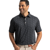 FootJoy Men's Wingtip Floral Lisle Polo - Black/White