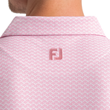 FootJoy Men's Scallop Geo Pique Polo - Vivid Violet/White/Pink Pop