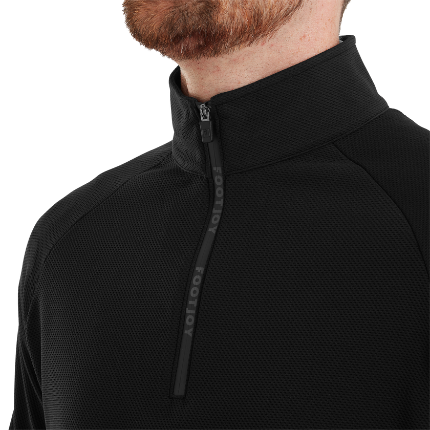 FootJoy Men's FJ Wordmark Chill-Out Pullover - Black