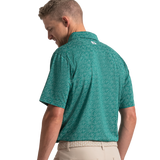 FootJoy Wingtip Floral Lisle Polo - Field Green / White