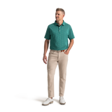 FootJoy Wingtip Floral Lisle Polo - Field Green / White