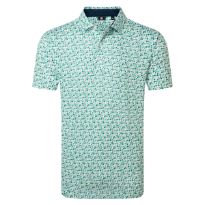FootJoy Surfs Up Lisle Polo - Field Green / White