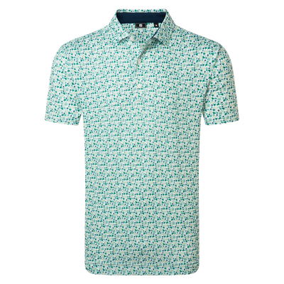 FootJoy Surfs Up Lisle Polo - Field Green / White