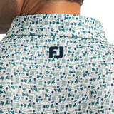 FootJoy Surfs Up Lisle Polo - Field Green / White