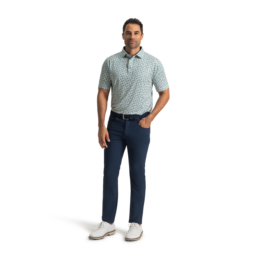 FootJoy Surfs Up Lisle Polo - Field Green / White