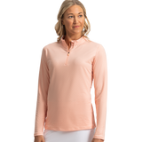 FootJoy Women's Quarter-Zip Long Sleeve Sun Shirt - Desert Peach