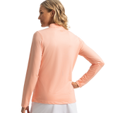 FootJoy Women's Quarter-Zip Long Sleeve Sun Shirt - Desert Peach