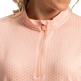 FootJoy Women's Quarter-Zip Long Sleeve Sun Shirt - Desert Peach